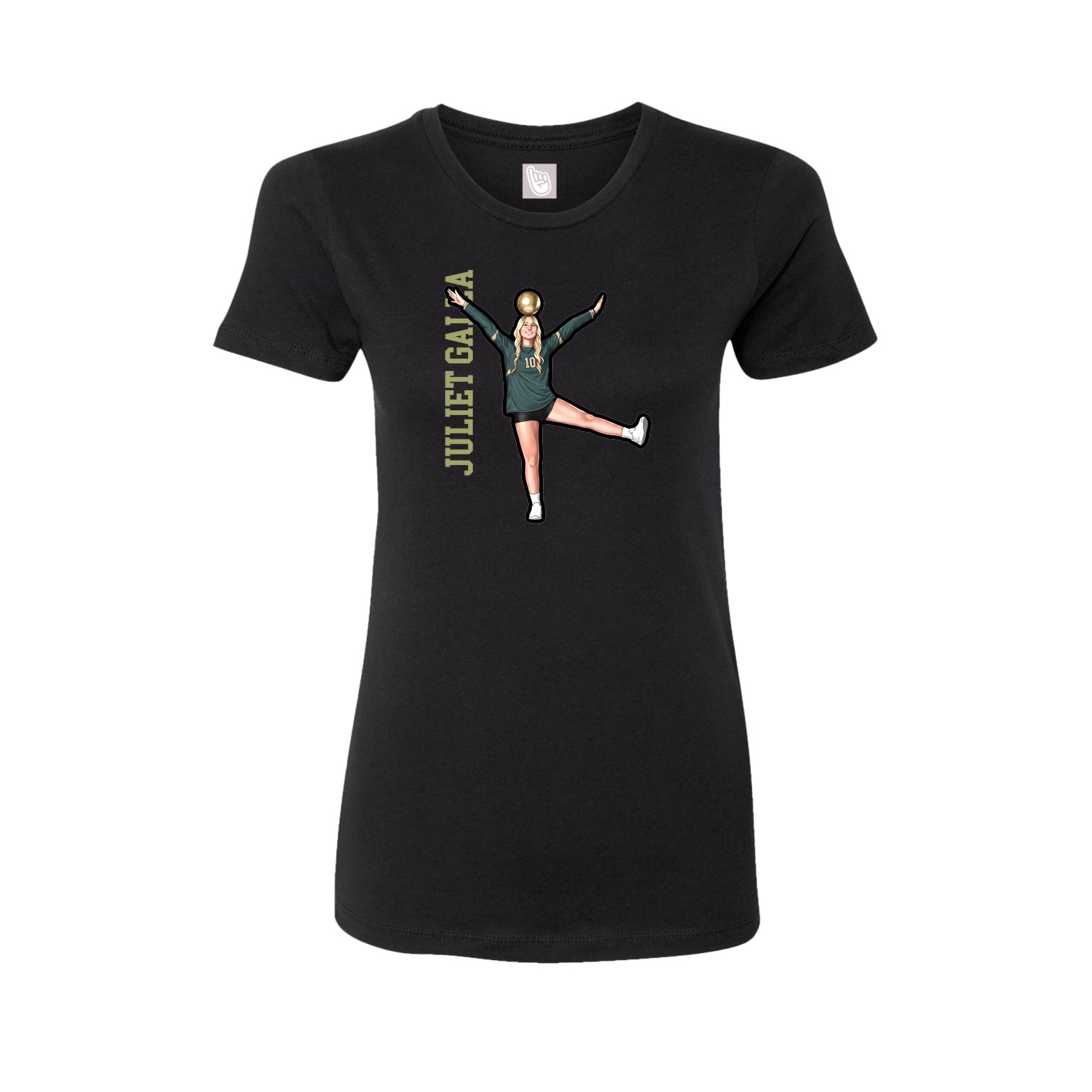 Fitted Women's Tee — Name Vertical in Black