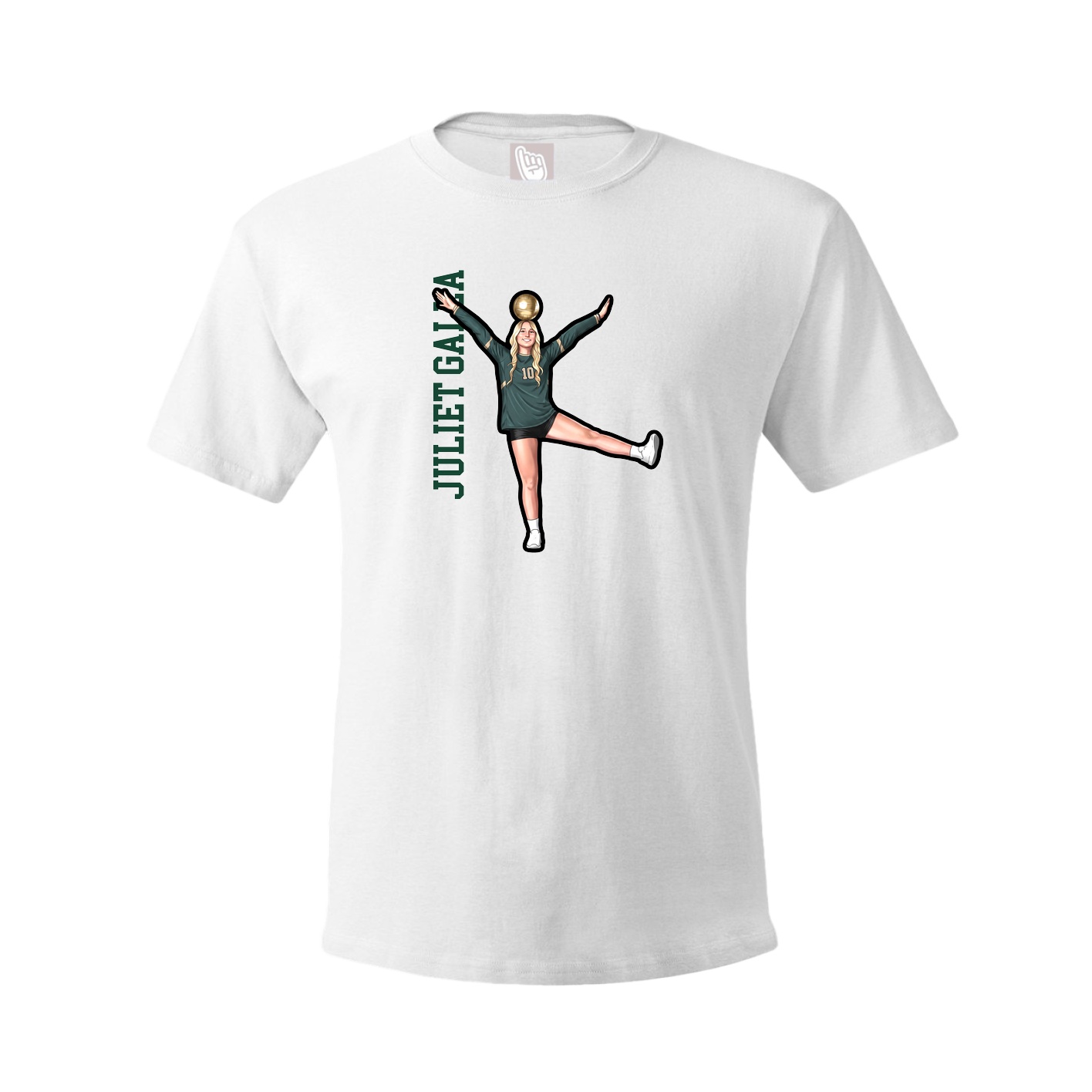 Youth Tee — Name Vertical in White
