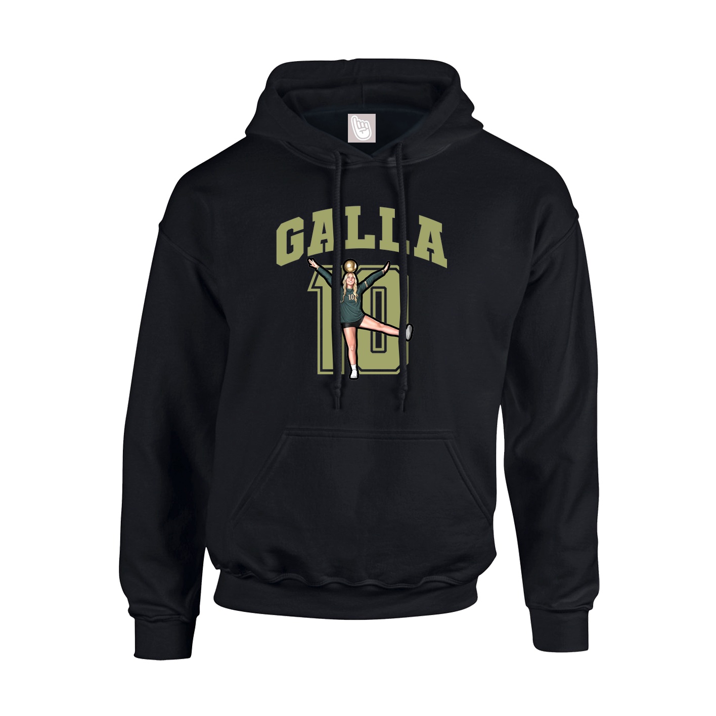 Youth Hoodie — Number in Black