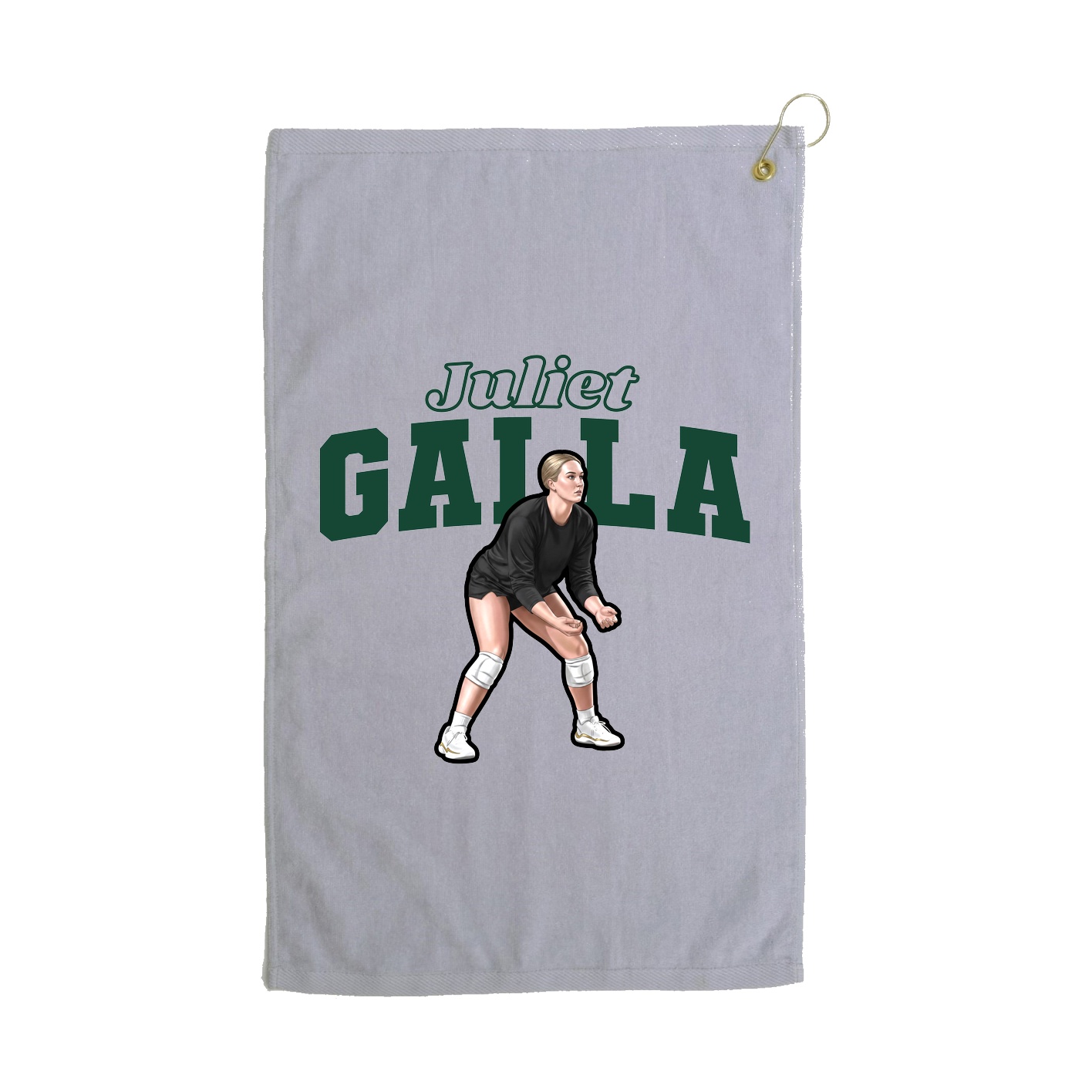 Golf Towel — Name Arch in Grey