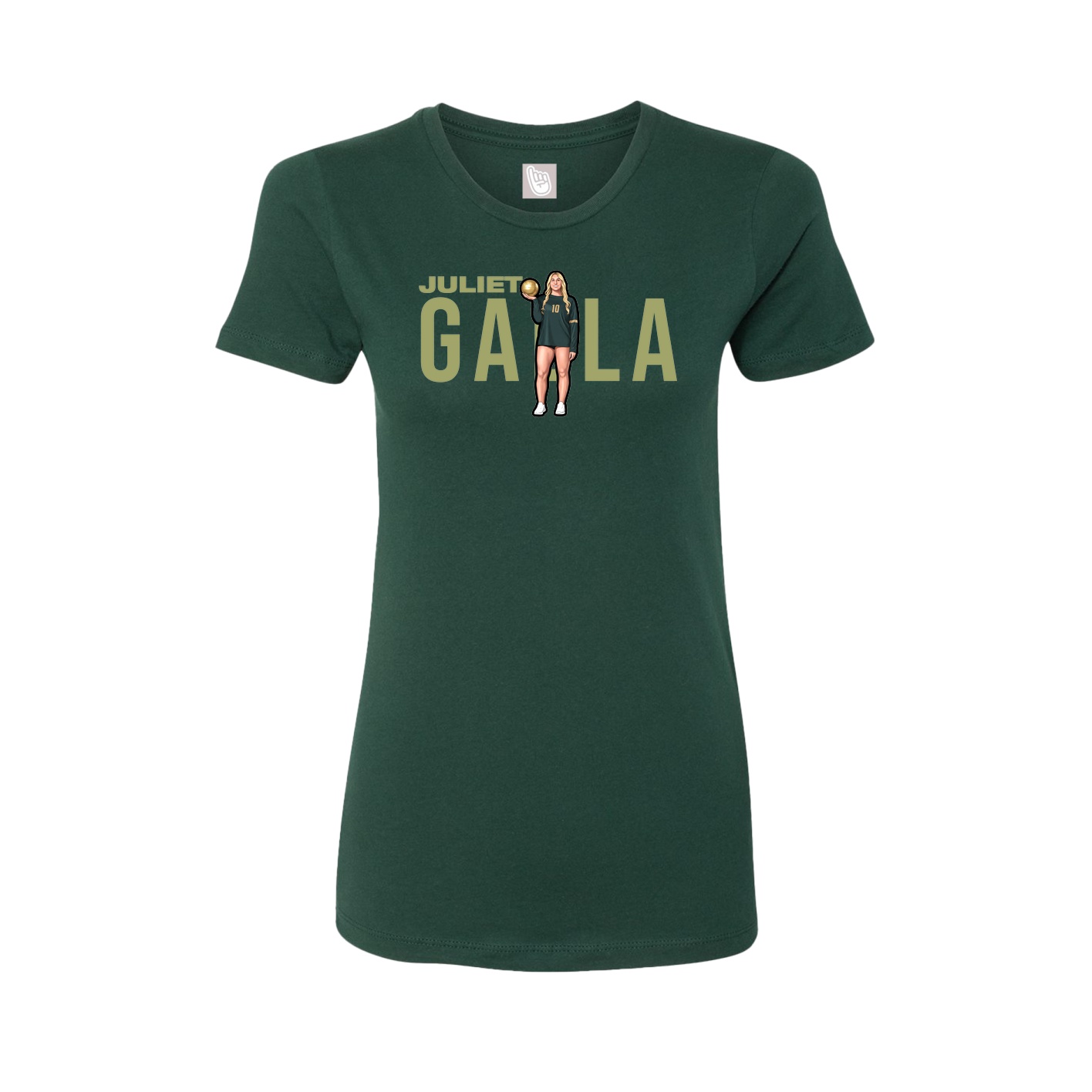 Fitted Women's Tee — Player Name in Green