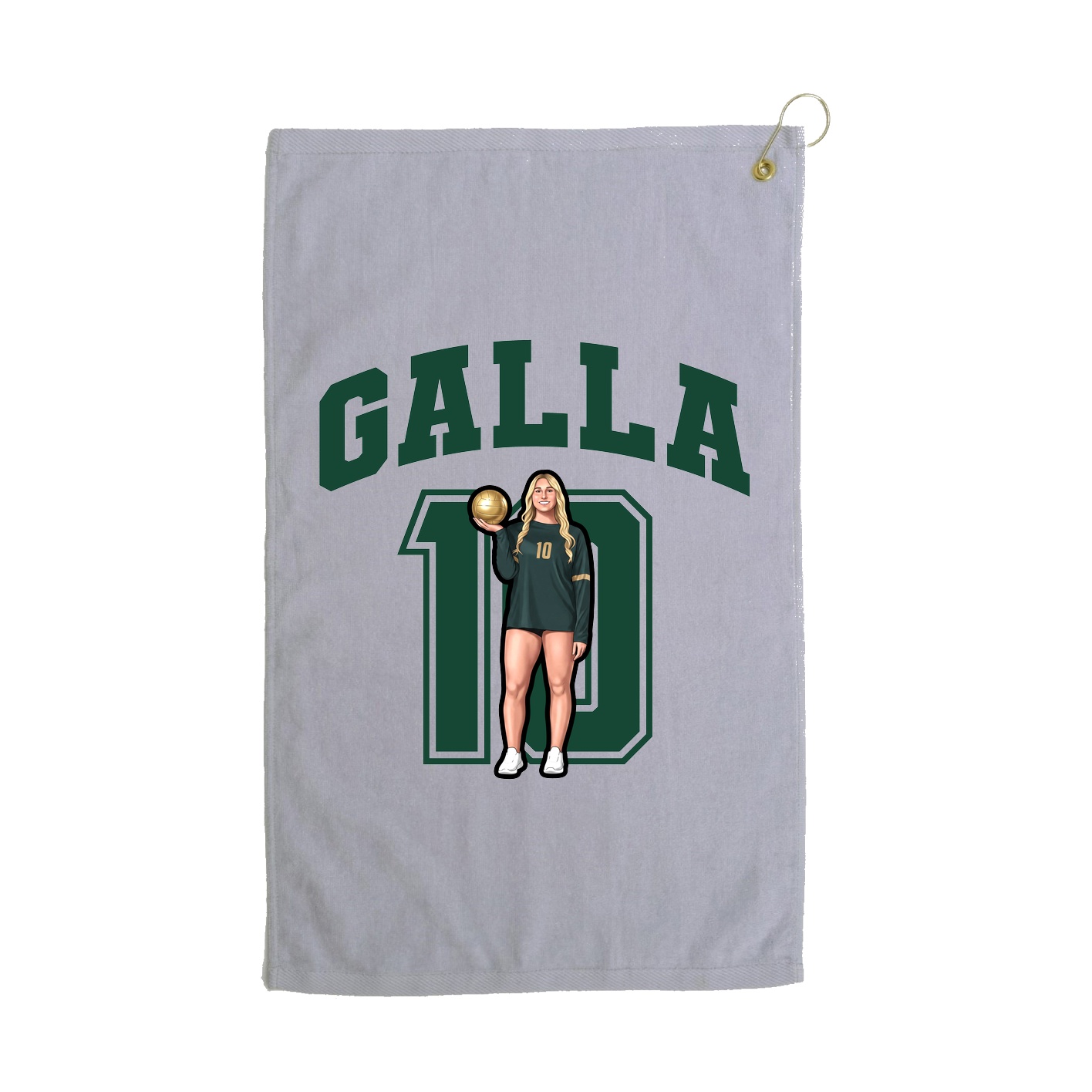 Golf Towel — Number in Grey