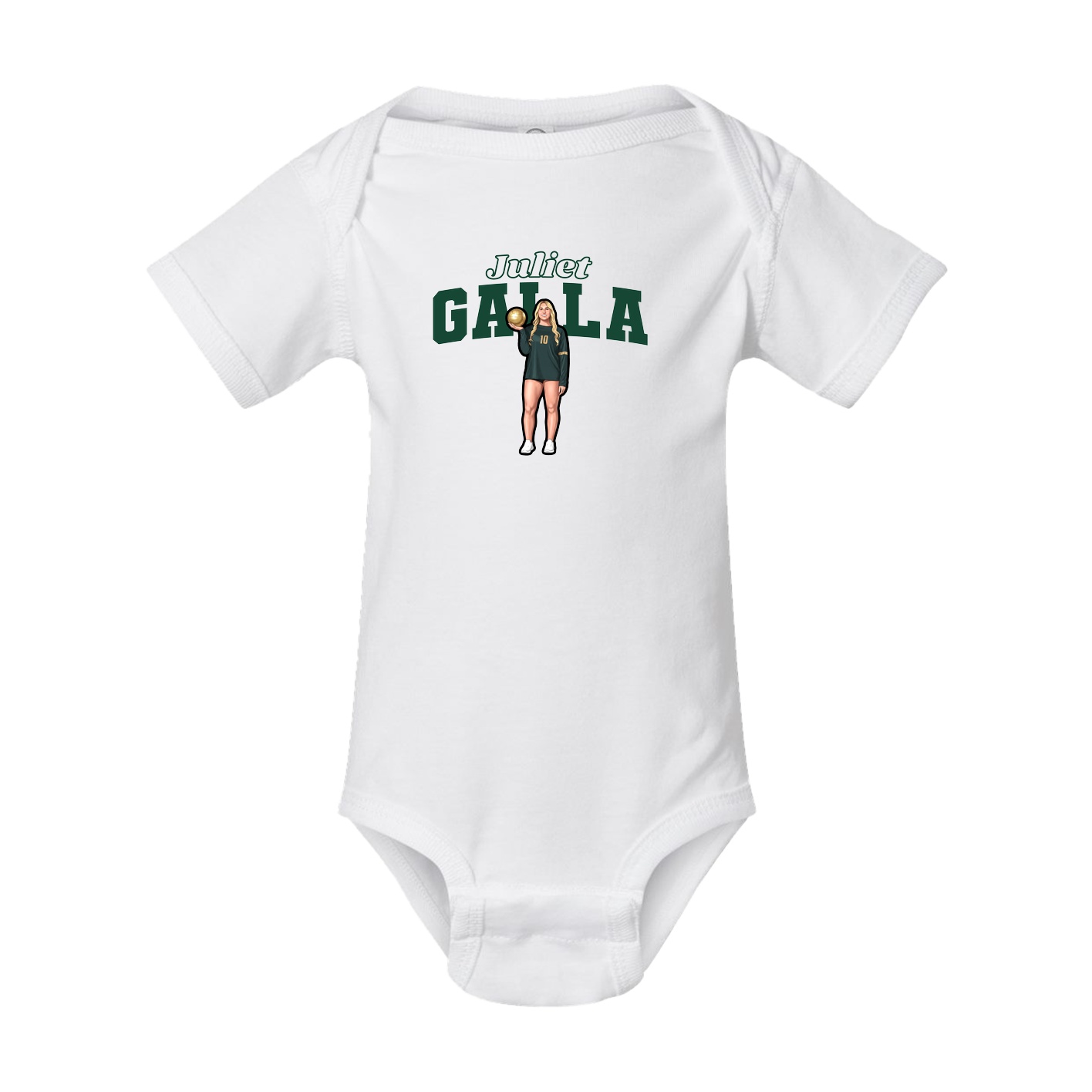 Baby Onesie — Name Arch in White