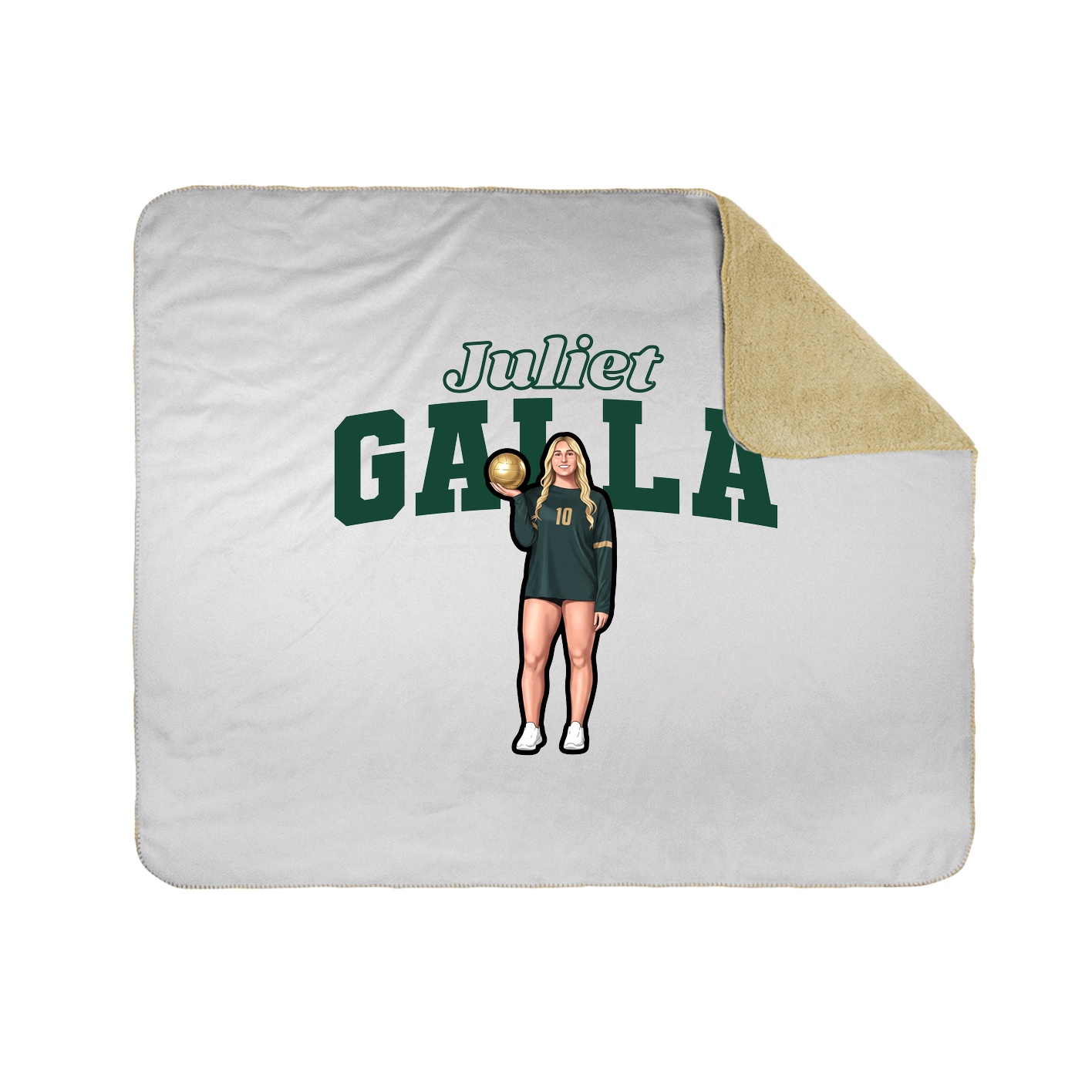 Throw Blanket — Name Arch in White