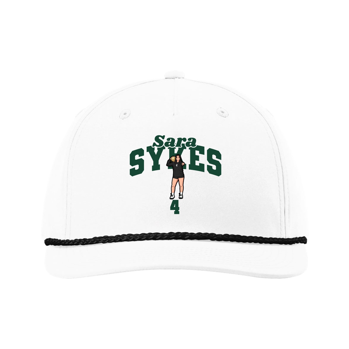 Five-Panel Classic Rope Cap — Signature Arch in White
