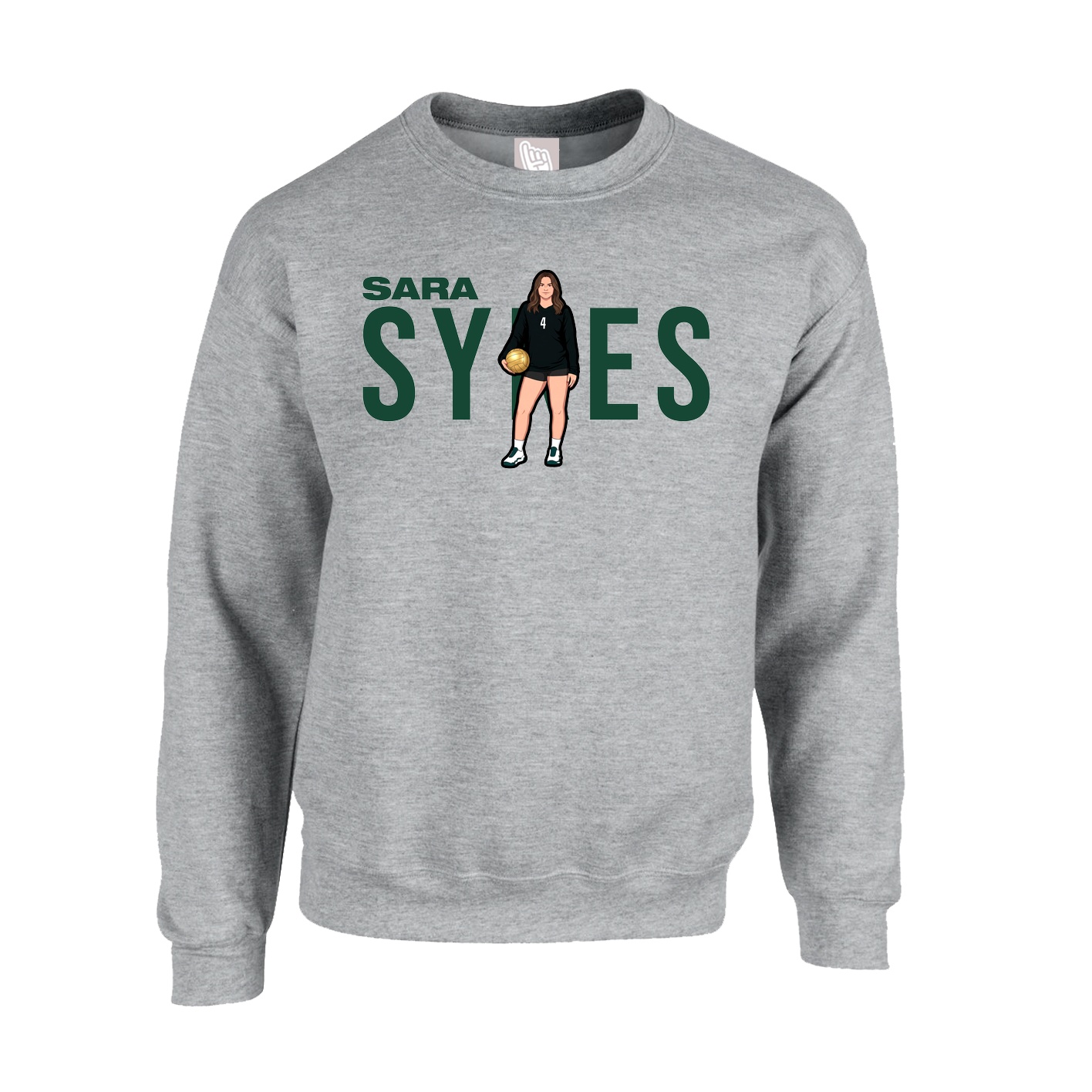 Fleece Crew — Player Name in Grey