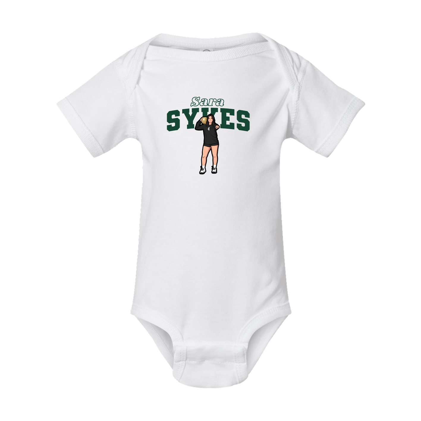 Baby Onesie — Name Arch in White