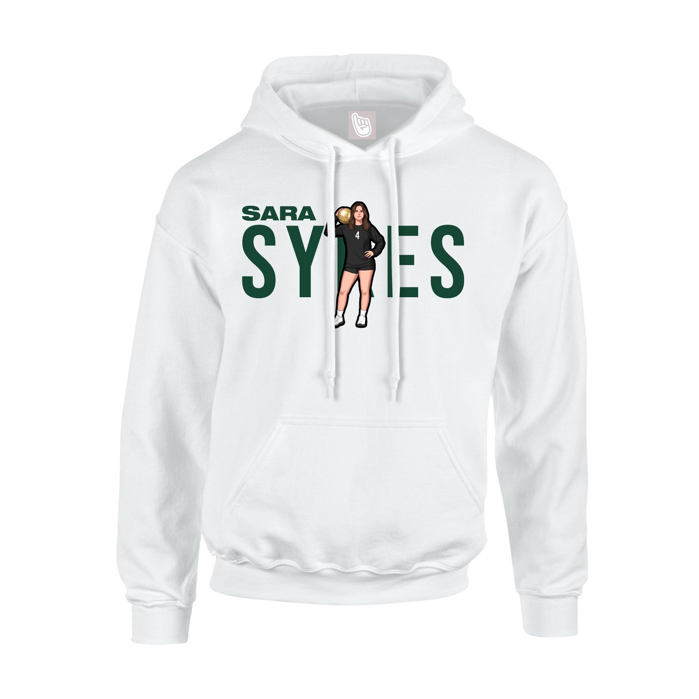 Youth Hoodie — Player Name in White