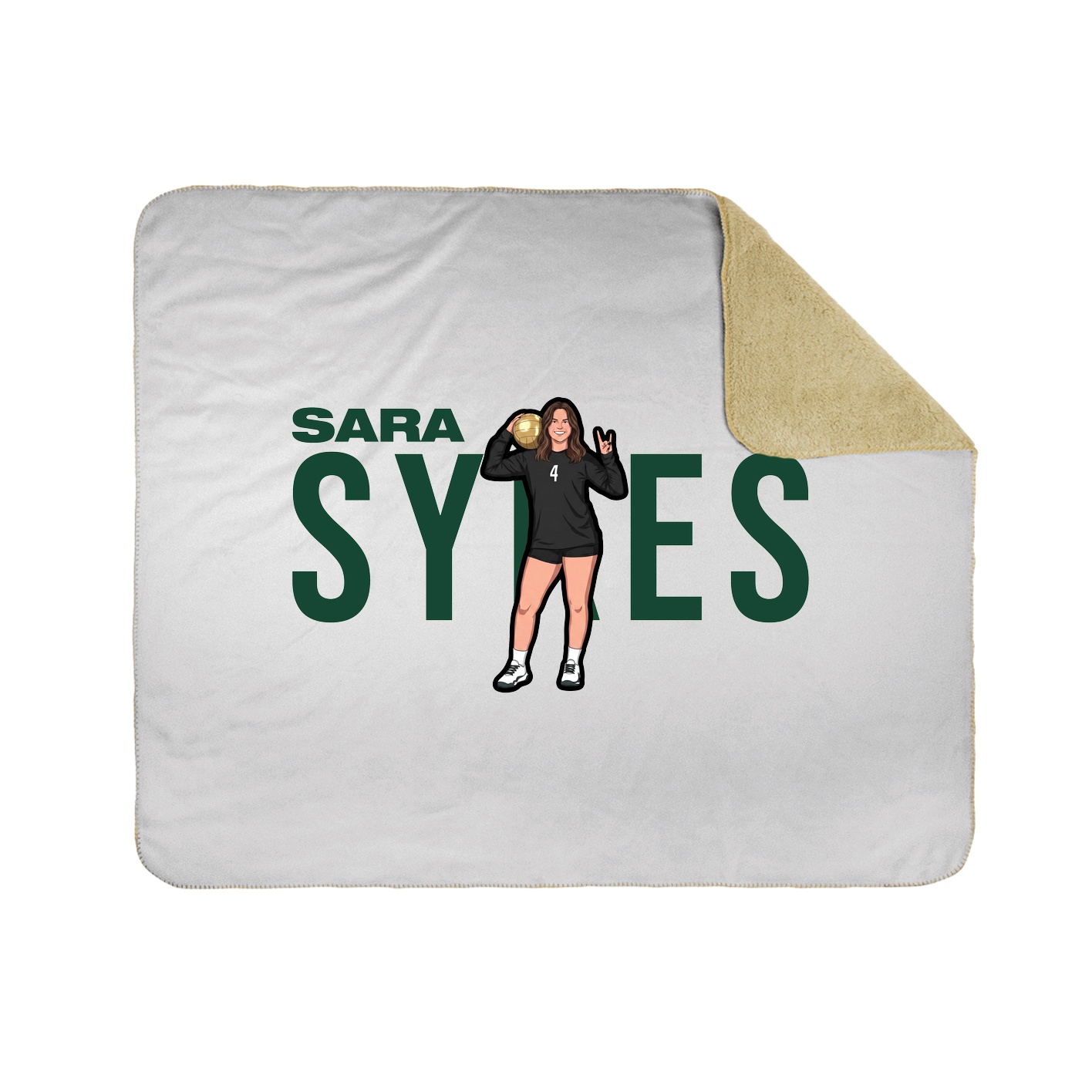 Throw Blanket — Player Name in White