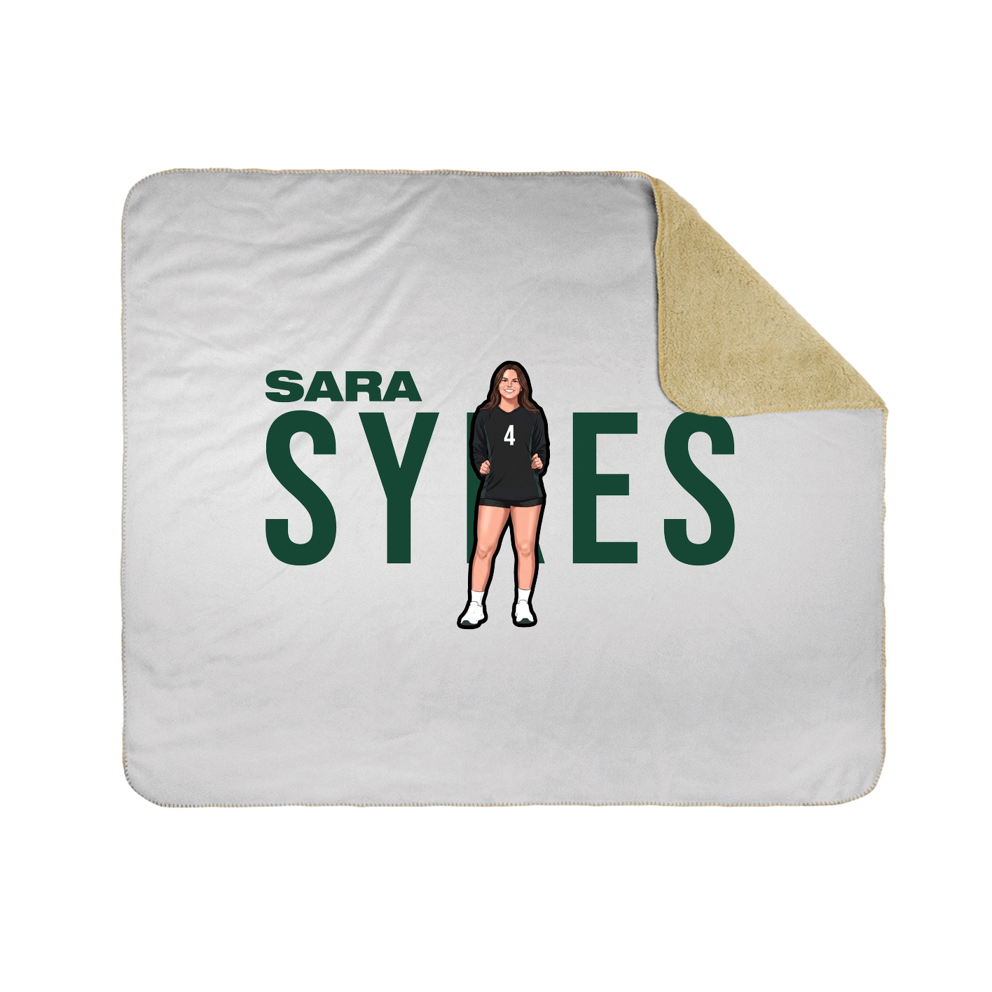 Throw Blanket — Player Name in White