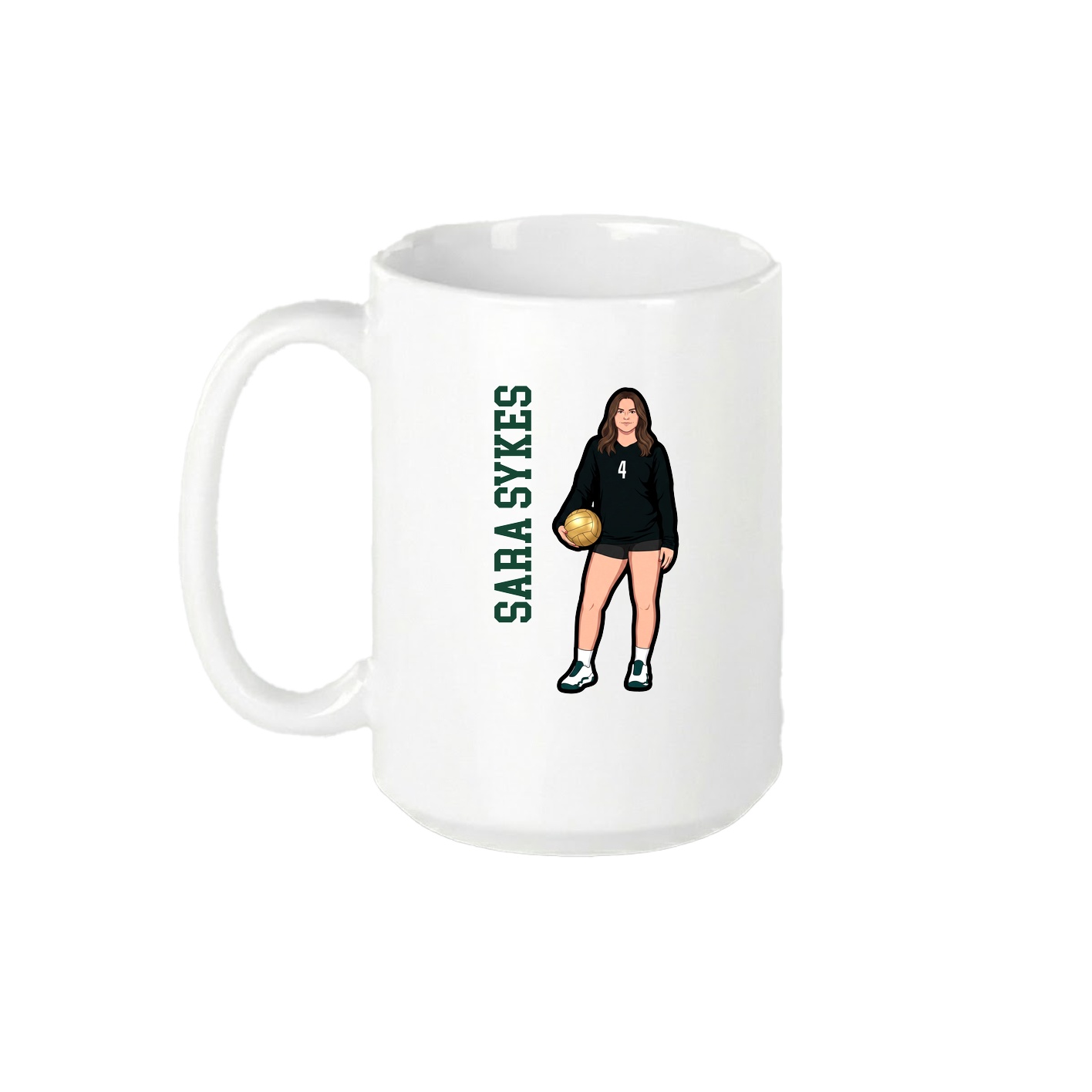 15oz Coffee Mug — Name Vertical in White