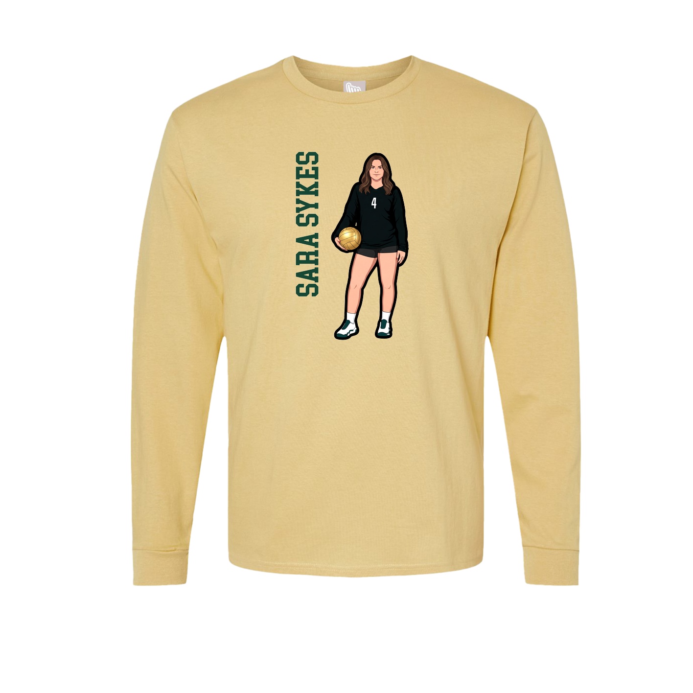 Long Sleeve Tee — Name Vertical in Vegas Gold