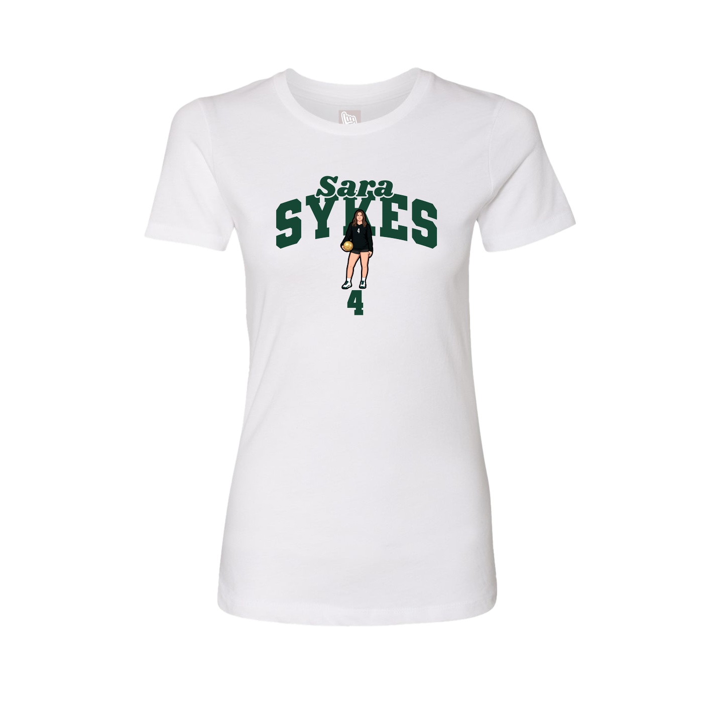 Fitted Women's Tee — Signature Arch in White