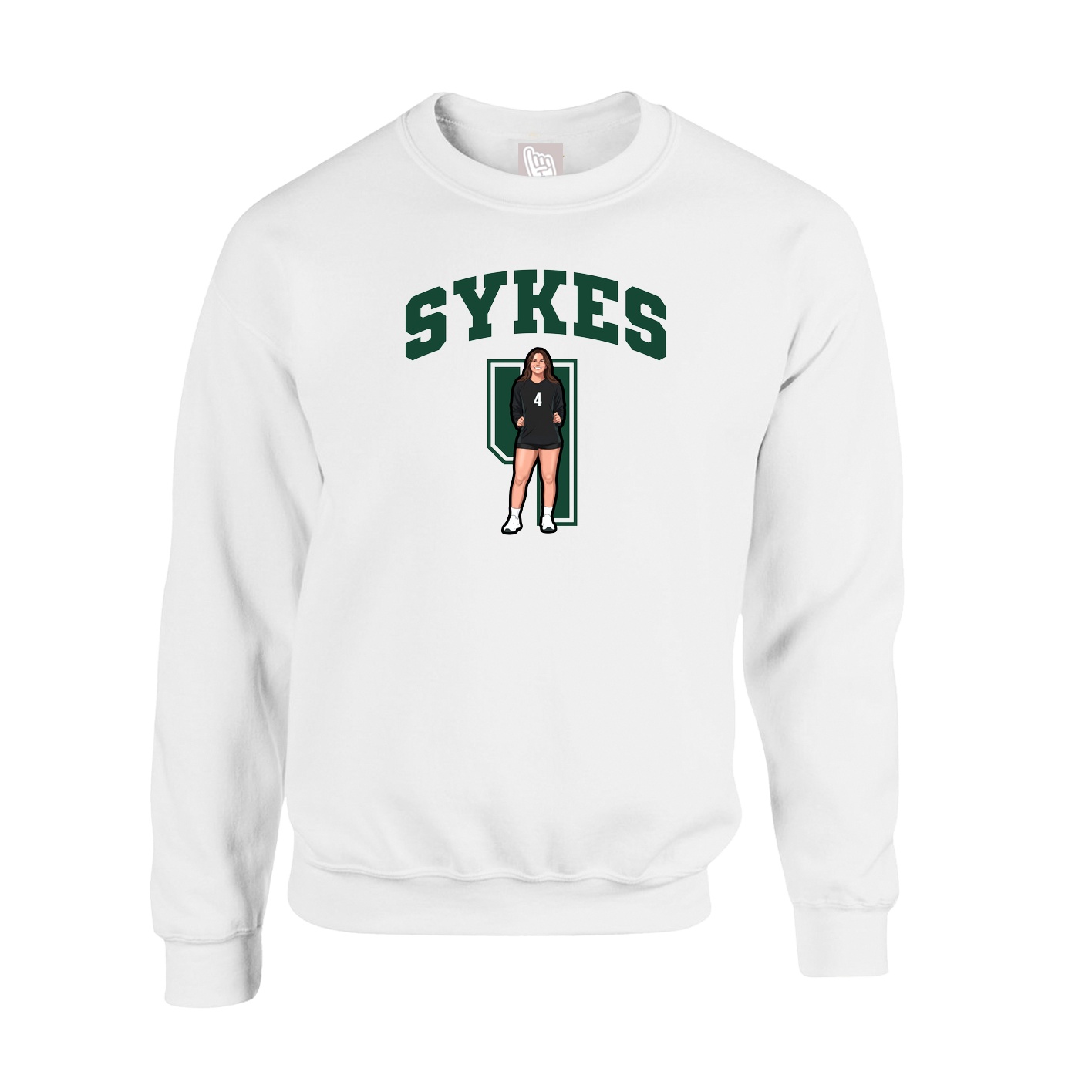 Fleece Crew — Number in White