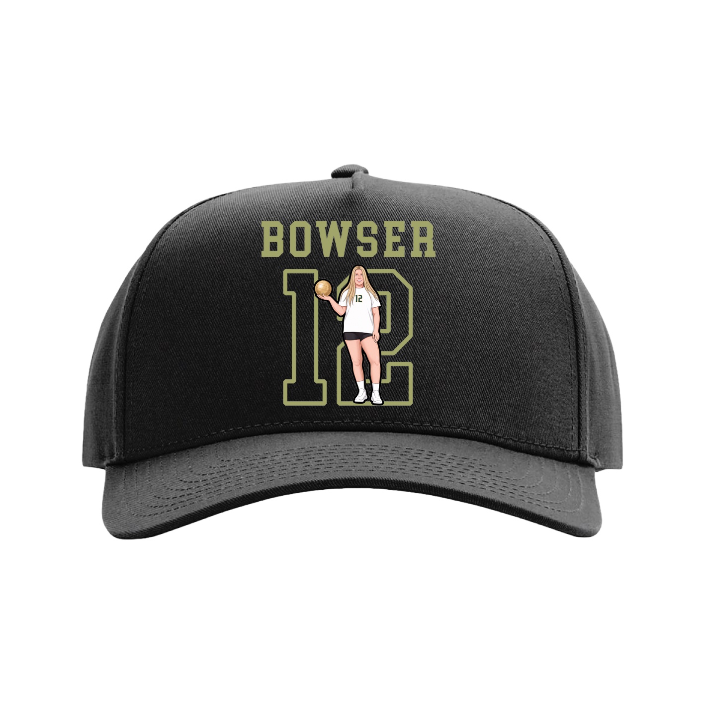 Full Fabric Five-Panel Champ Cap — Shirsey in Black