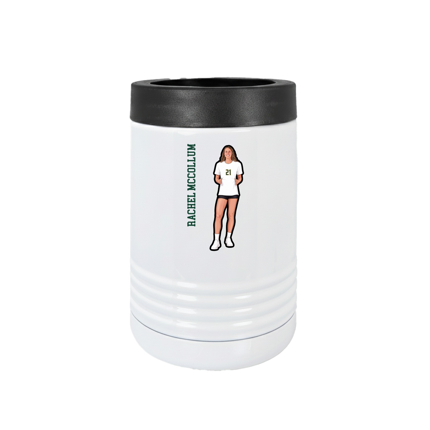 Beverage Holder — Name Vertical in White