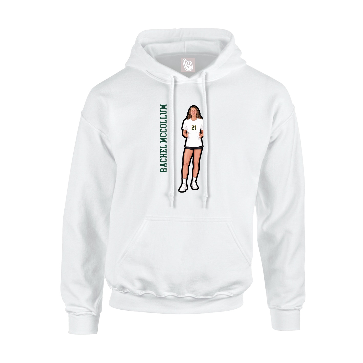 Youth Hoodie — Name Vertical in White