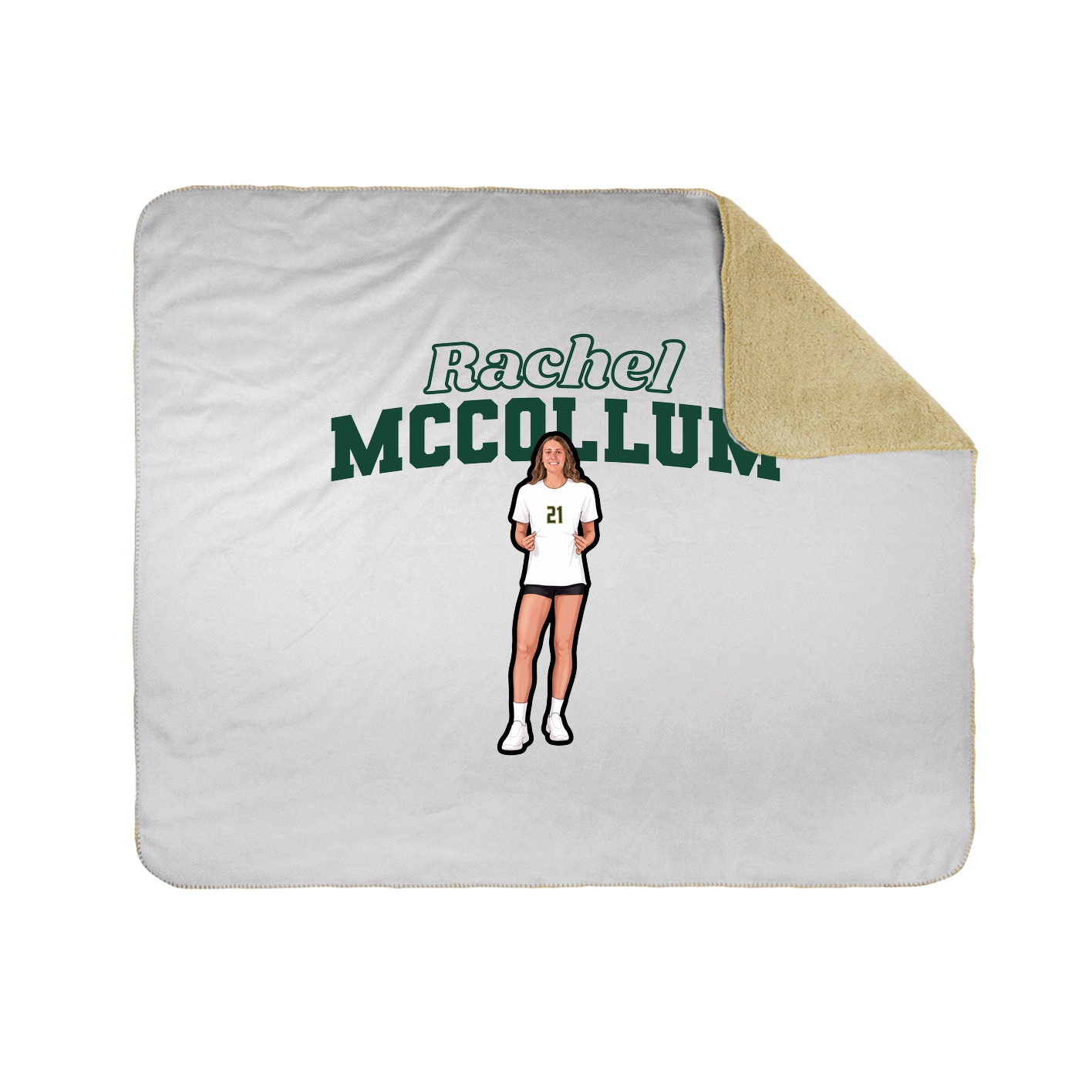 Throw Blanket — Name Arch in White