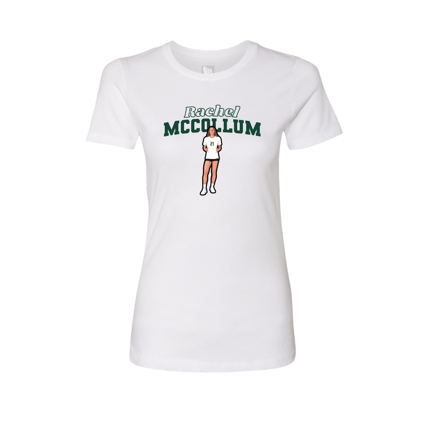 Fitted Women's Tee — Name Arch in White
