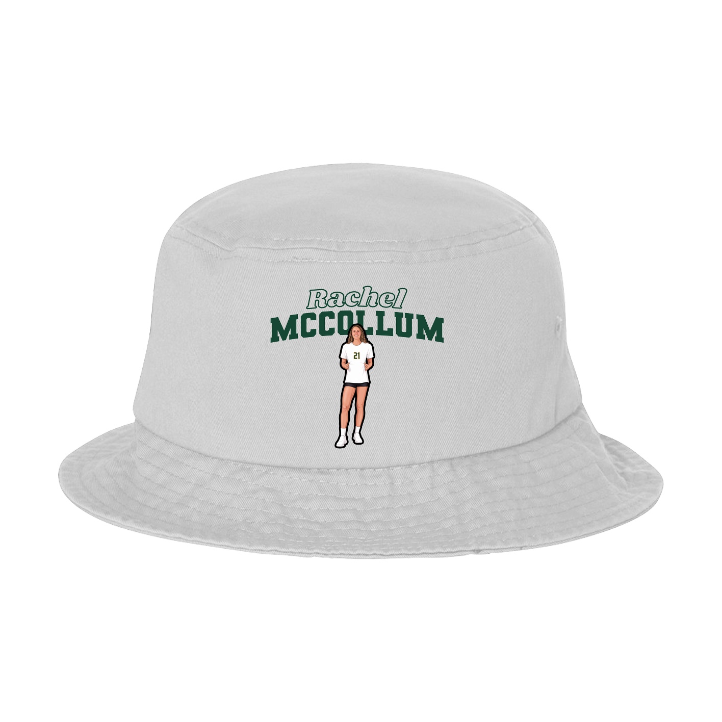 Bucket Cap — Name Arch in White