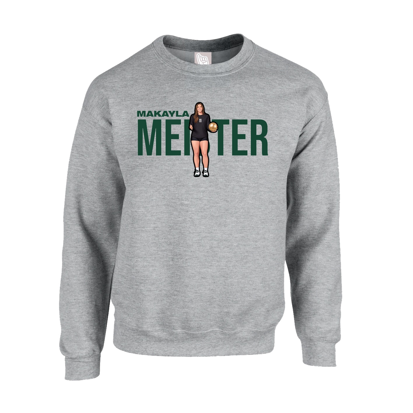 Fleece Crew — Player Name in Grey