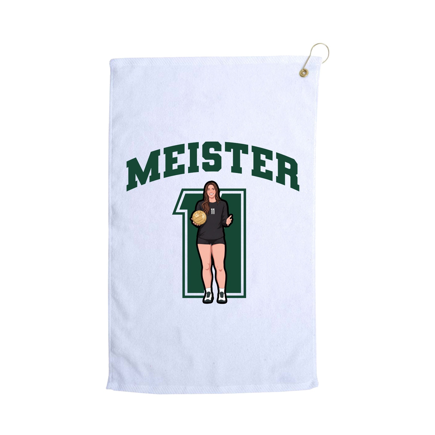 Golf Towel — Number in White