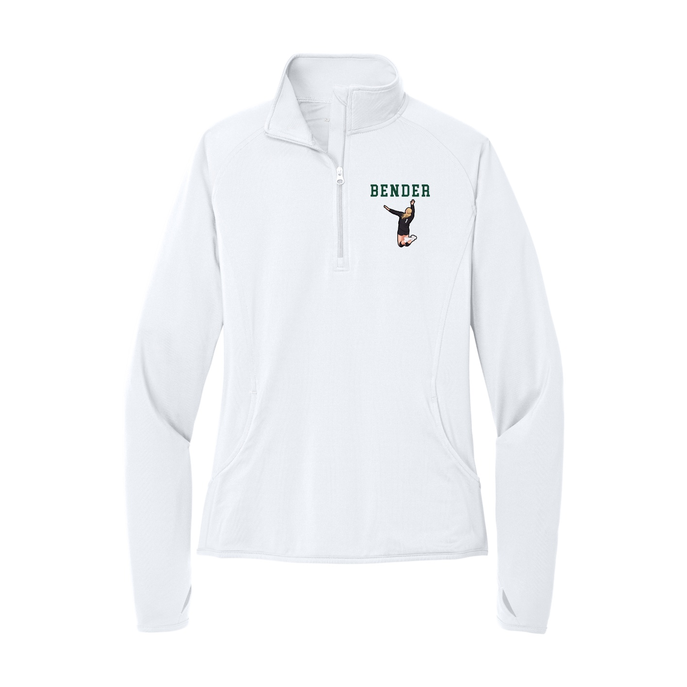 Women's Q-Zip Pullover — Shirsey in White