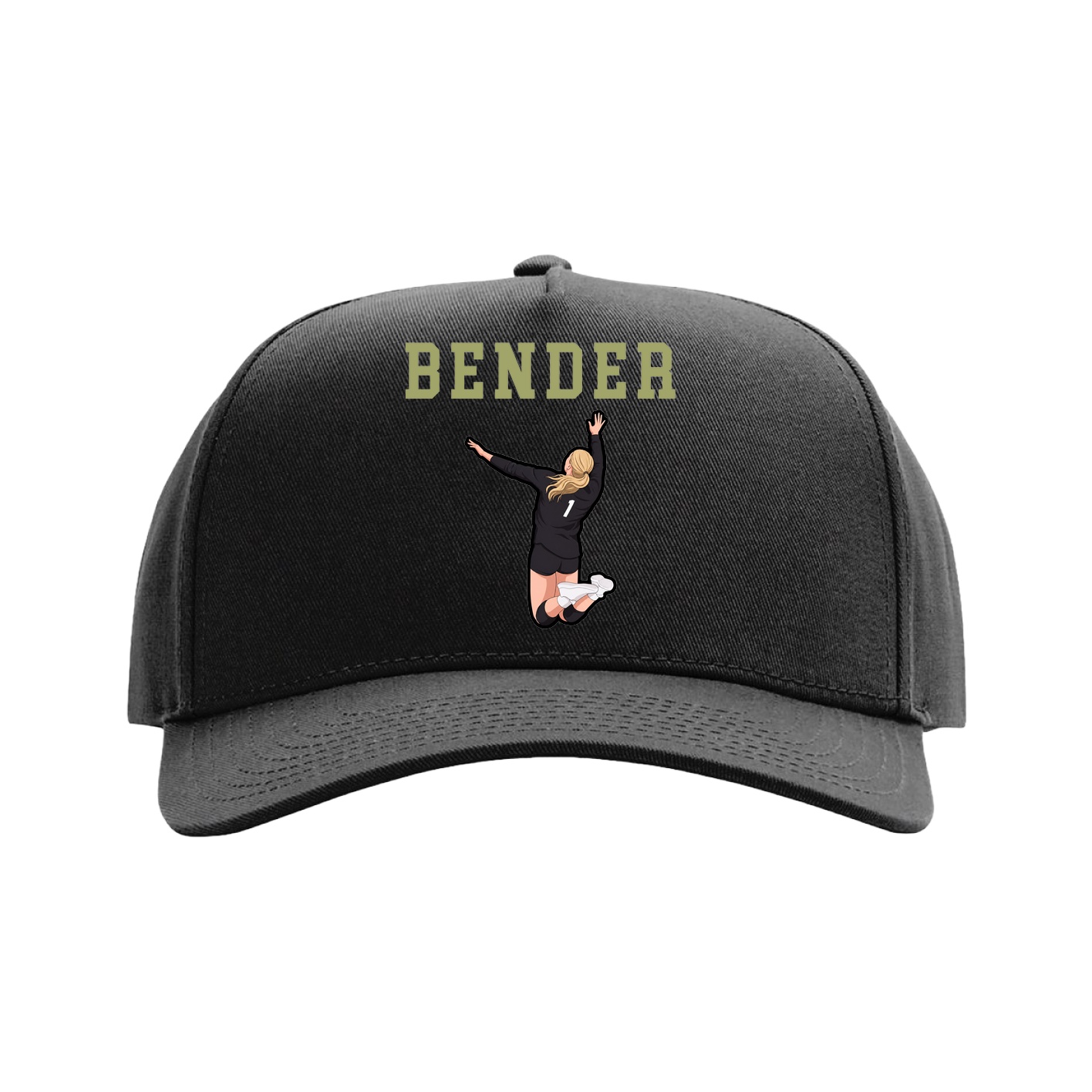 Full Fabric Five-Panel Champ Cap — Shirsey in Black
