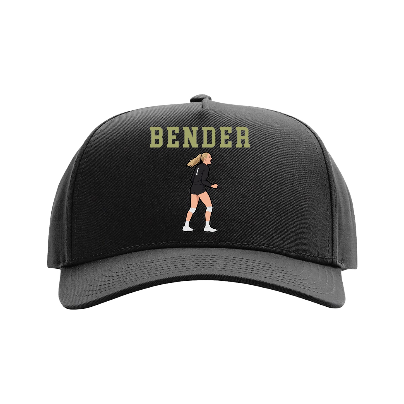 Full Fabric Five-Panel Champ Cap — Shirsey in Black