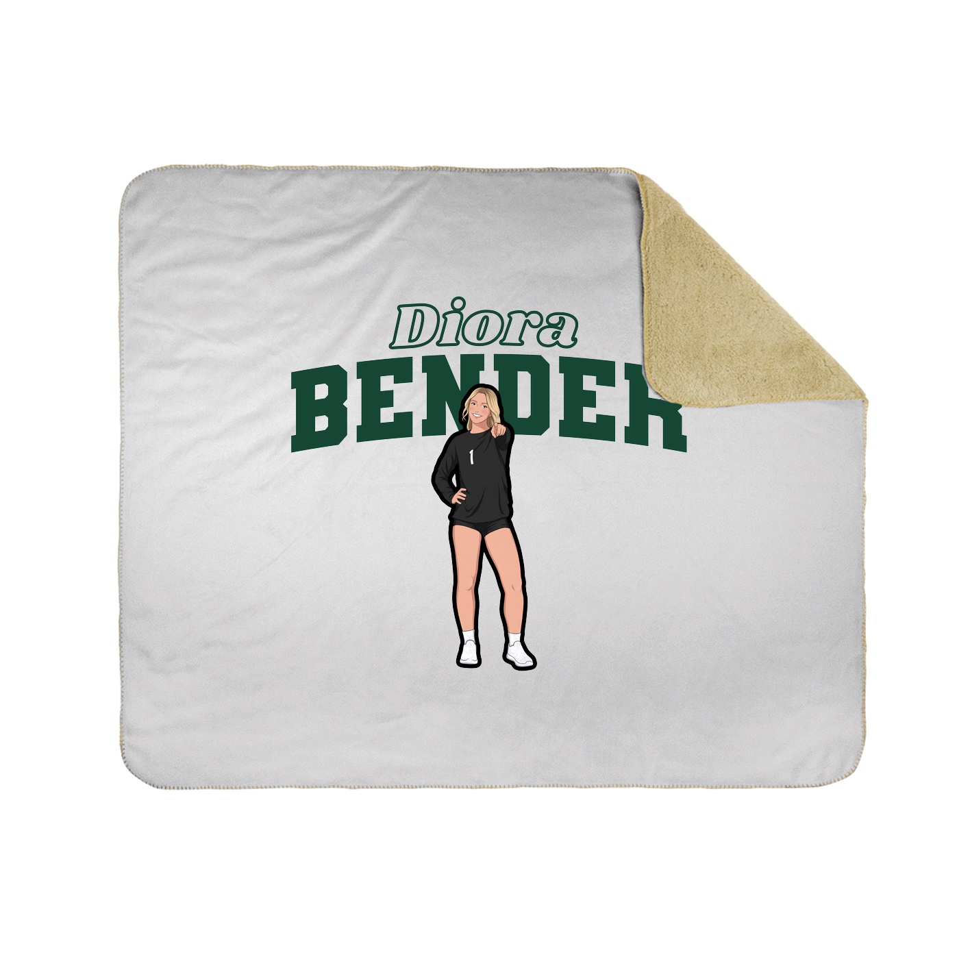 Throw Blanket — Name Arch in White