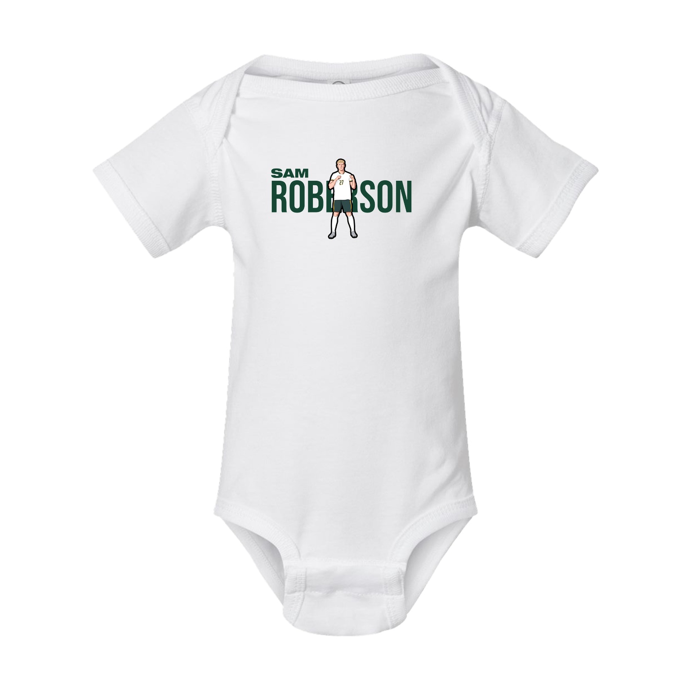 Baby Onesie — Player Name in White