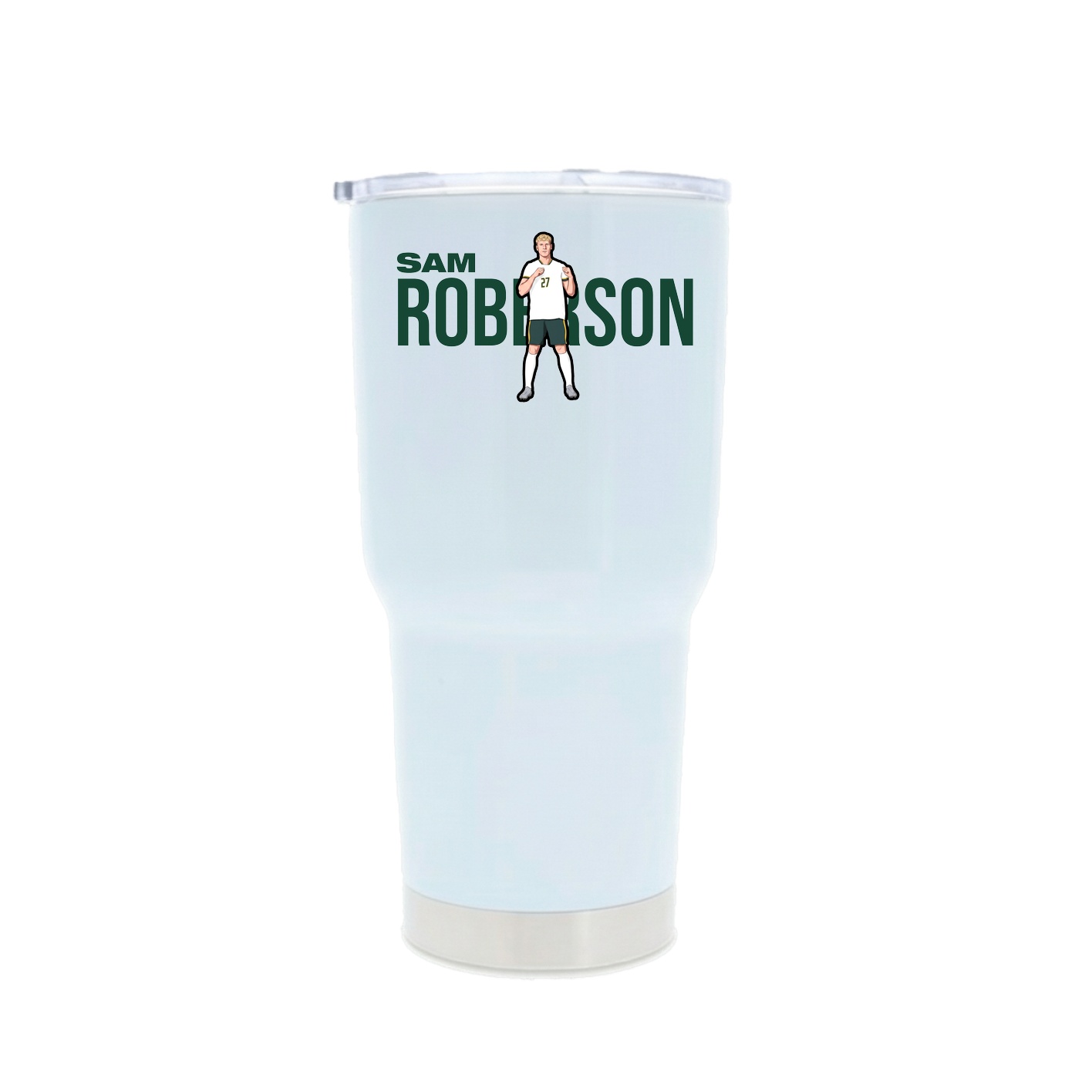 30oz Stainless Steel Tumbler — Player Name in White