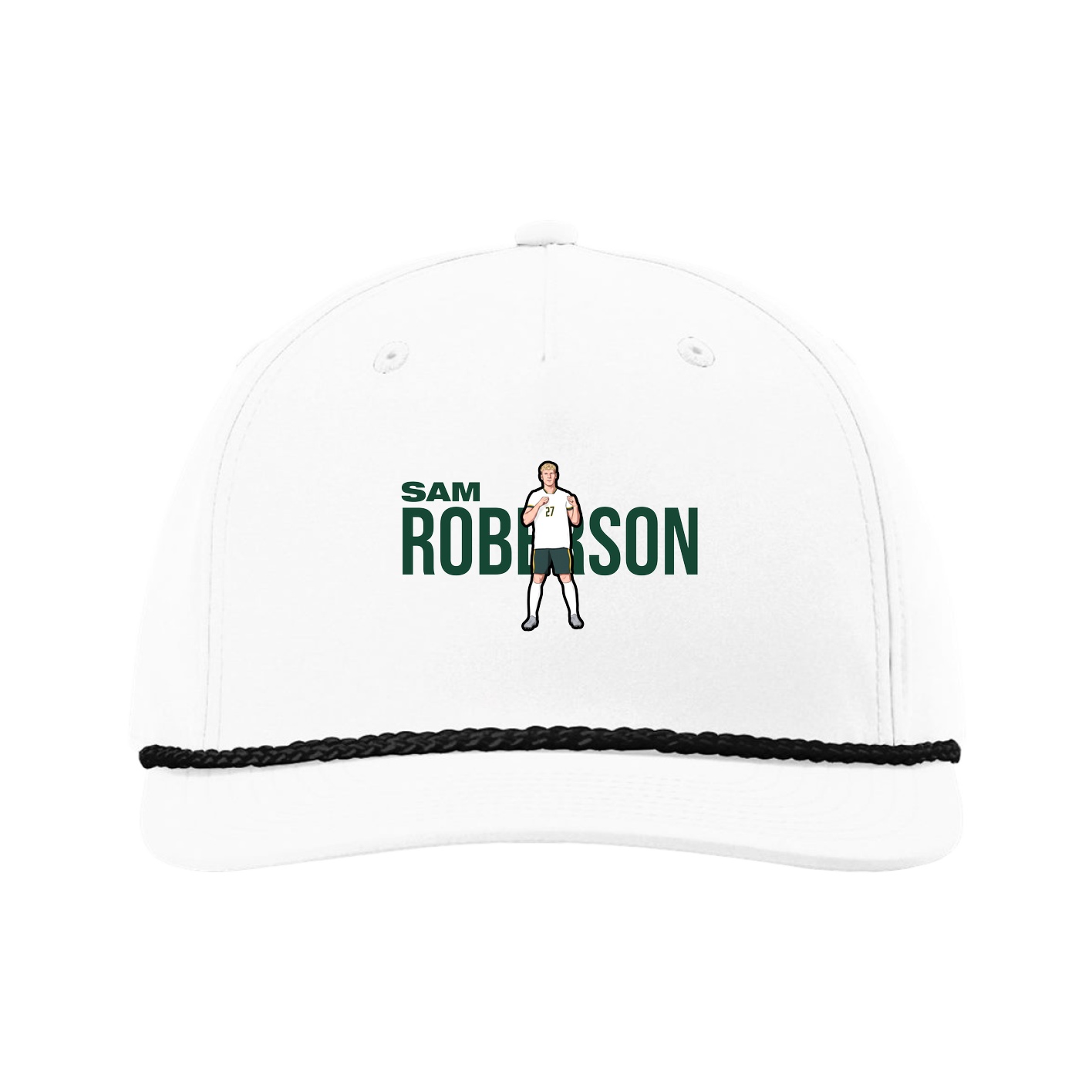 Five-Panel Classic Rope Cap — Player Name in White