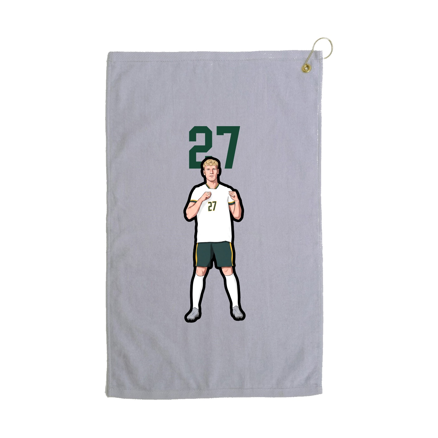 Golf Towel — Number Top in Grey