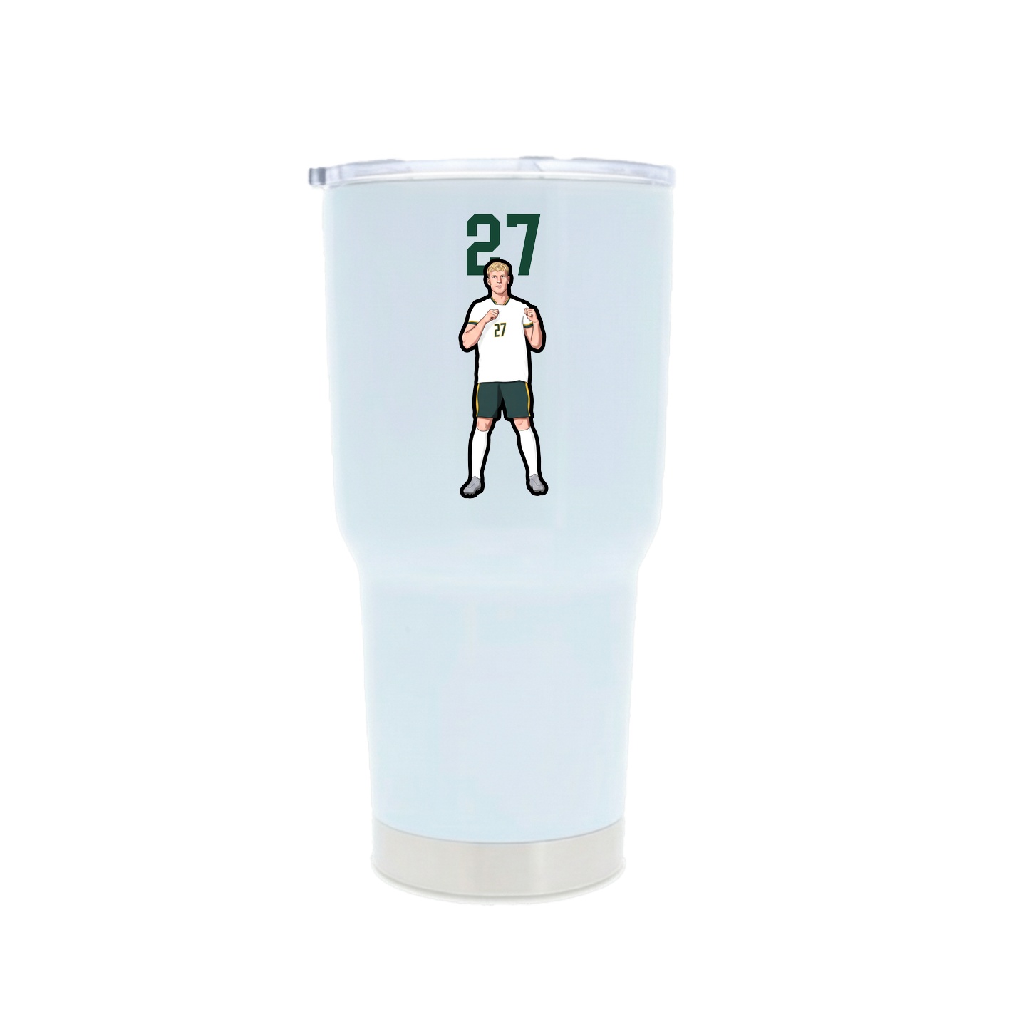30oz Stainless Steel Tumbler — Number Top in White