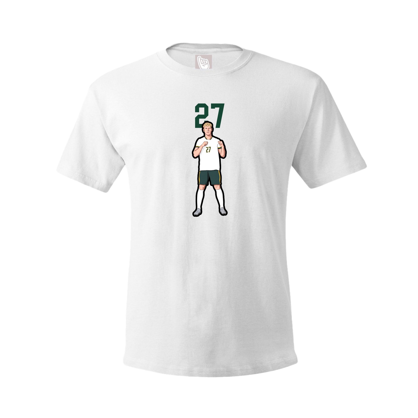 Youth Tee — Number Top in White