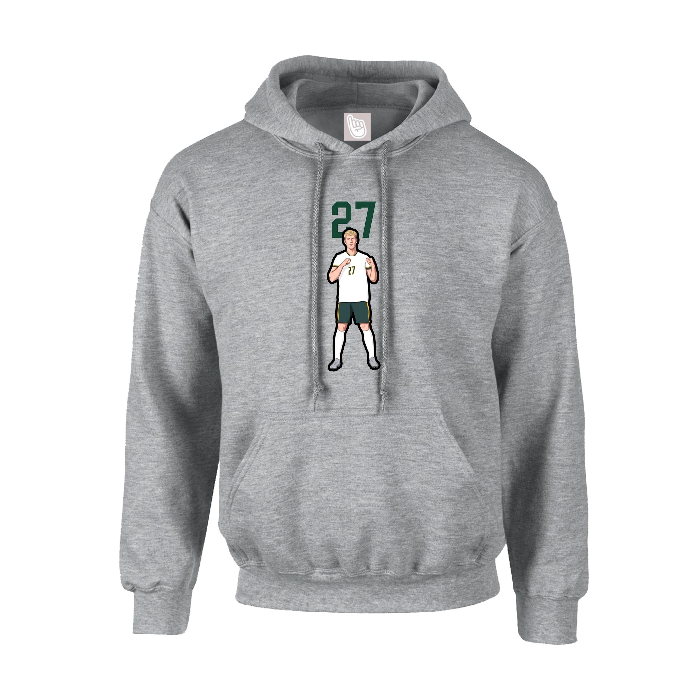 Youth Hoodie — Number Top in Grey