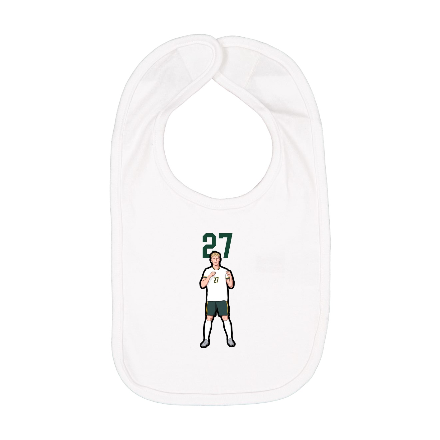 Infant Bib — Number Top in White