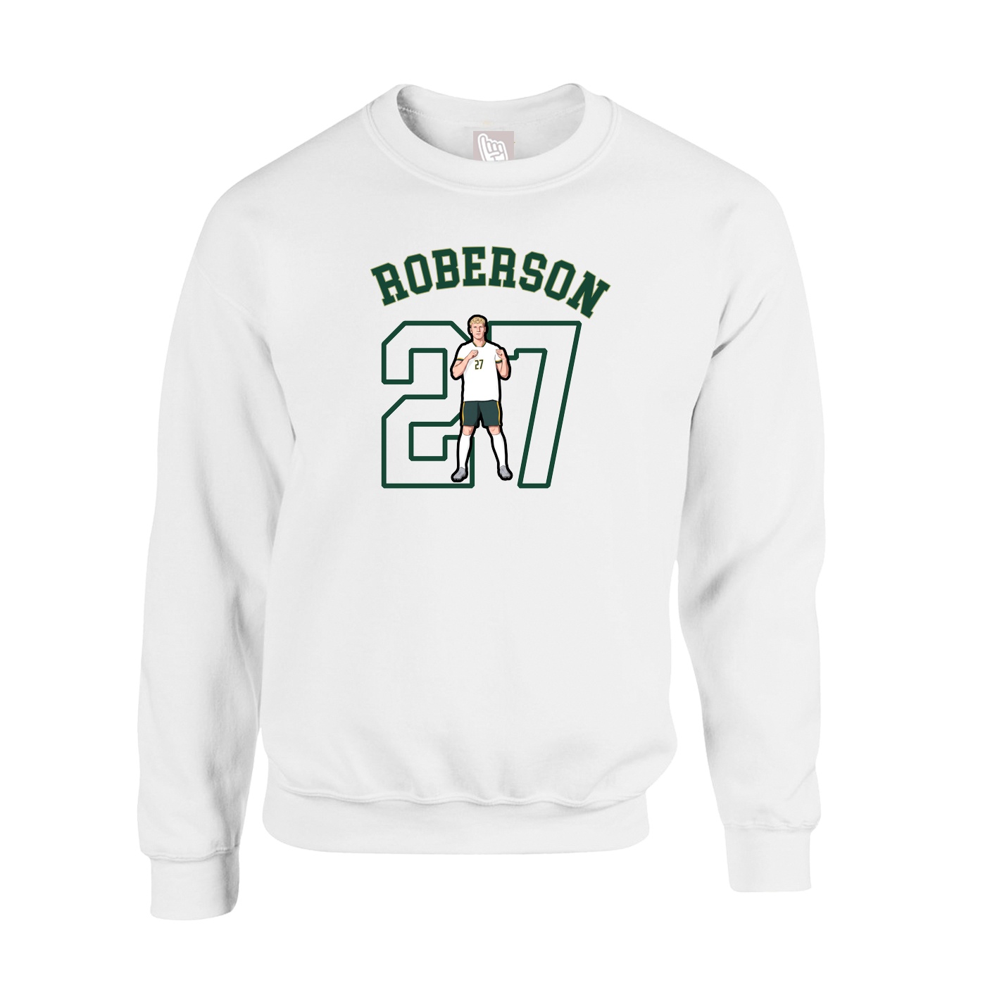 Fleece Crew — Shirsey Arch in White