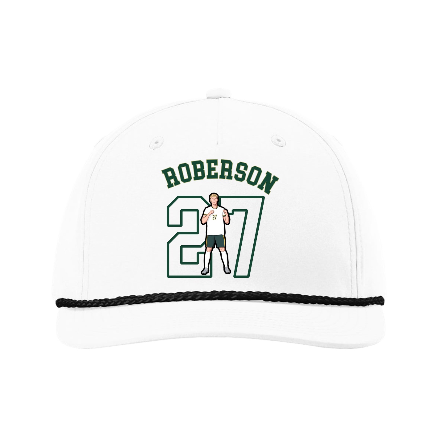 Five-Panel Classic Rope Cap — Shirsey Arch in White