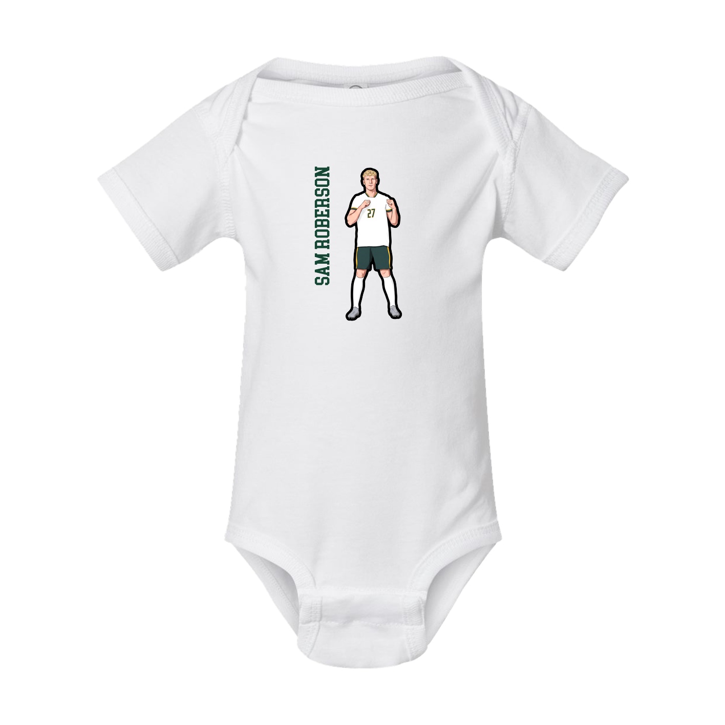 Baby Onesie — Name Vertical in White