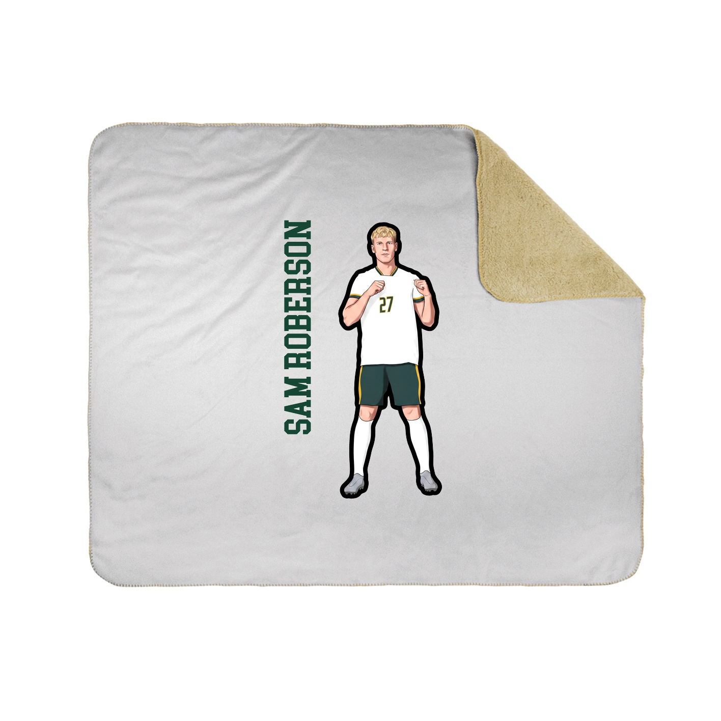 Throw Blanket — Name Vertical in White