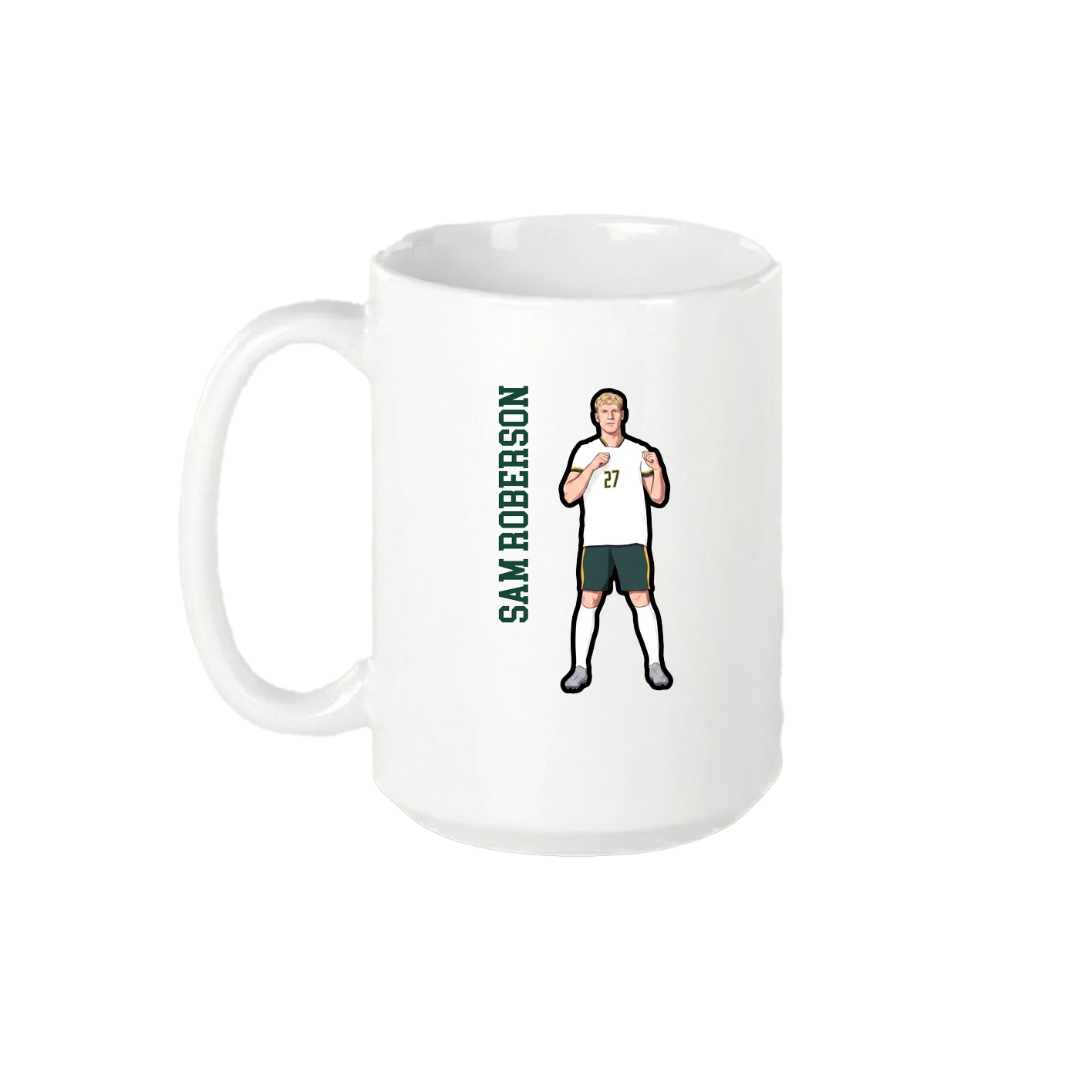 15oz Coffee Mug — Name Vertical in White