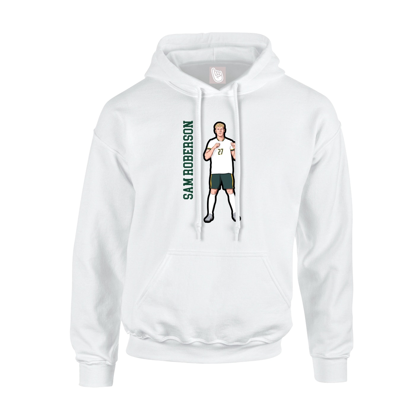 Youth Hoodie — Name Vertical in White