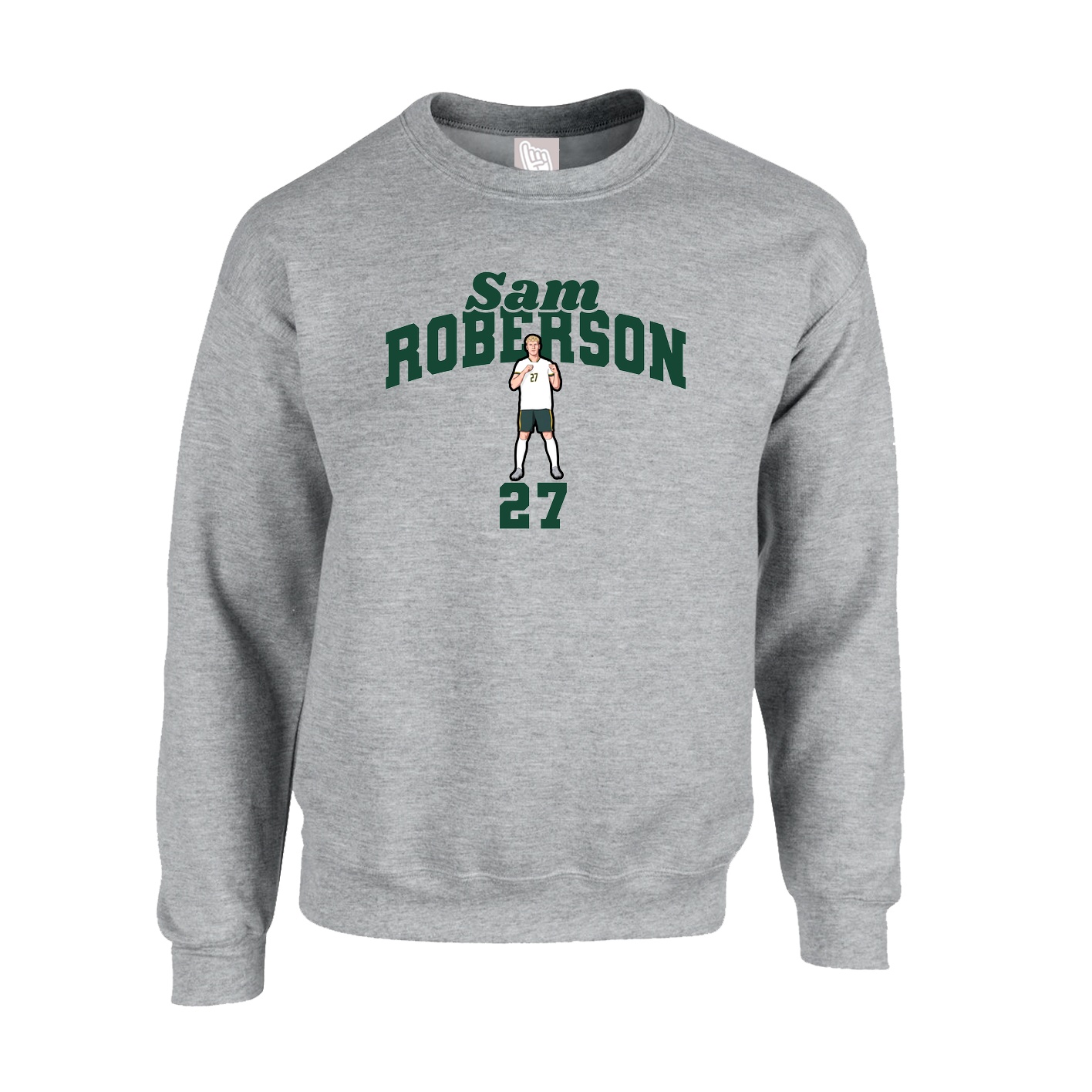 Fleece Crew — Signature Arch in Grey