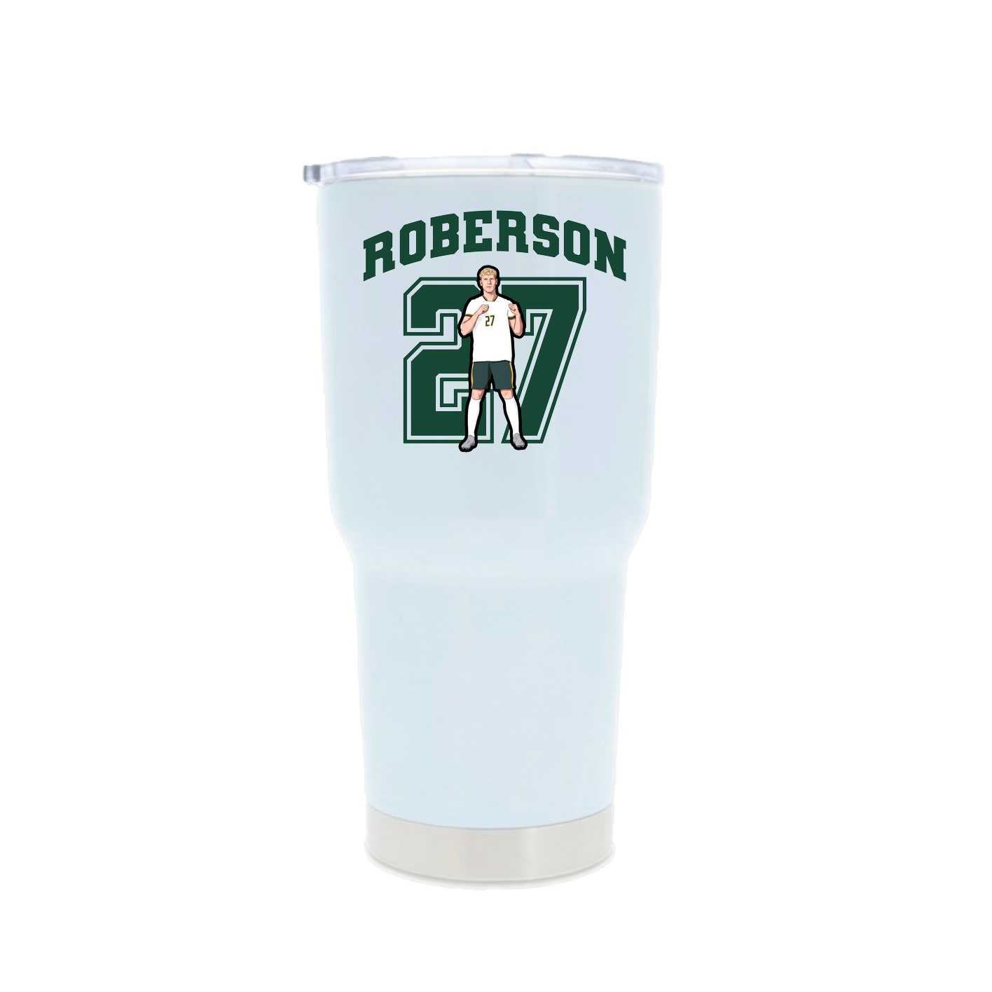 30oz Stainless Steel Tumbler — Number in White