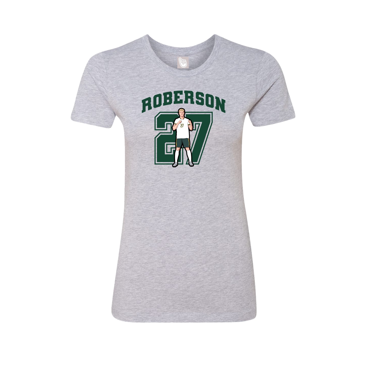 Fitted Women's Tee — Number in Grey