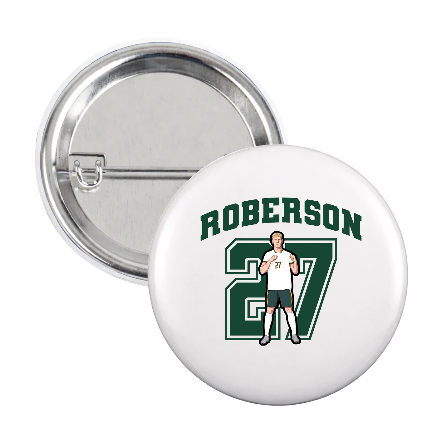 Game Day Button — Number in White