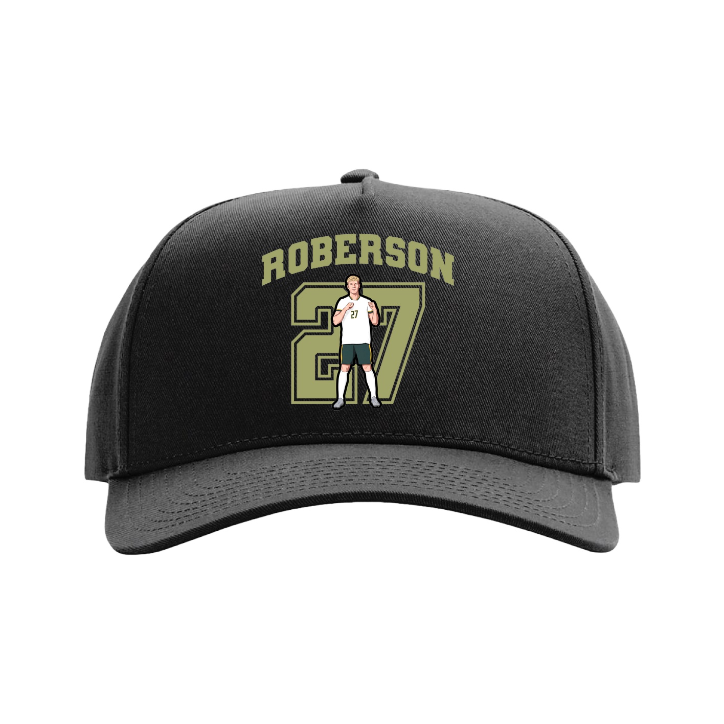Full Fabric Five-Panel Champ Cap — Number in Black