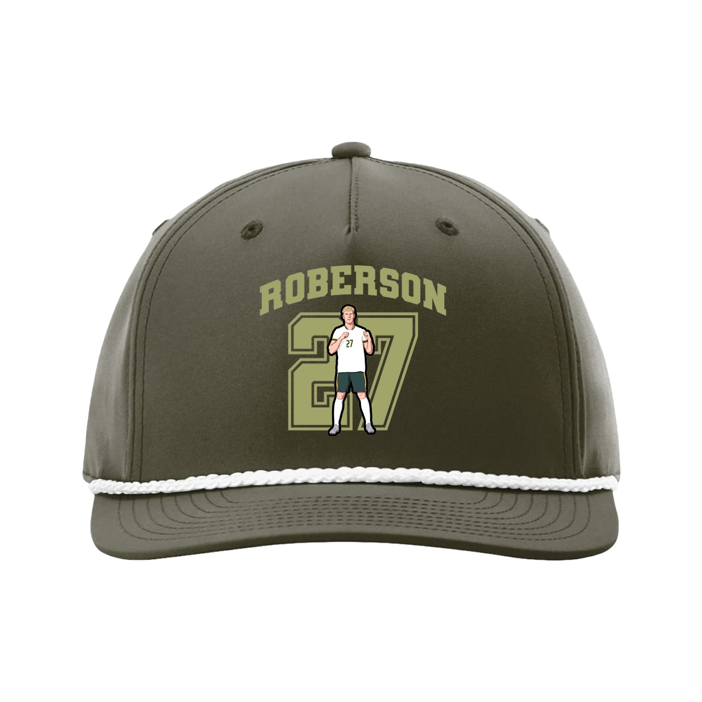 Five-Panel Classic Rope Cap — Number in Green